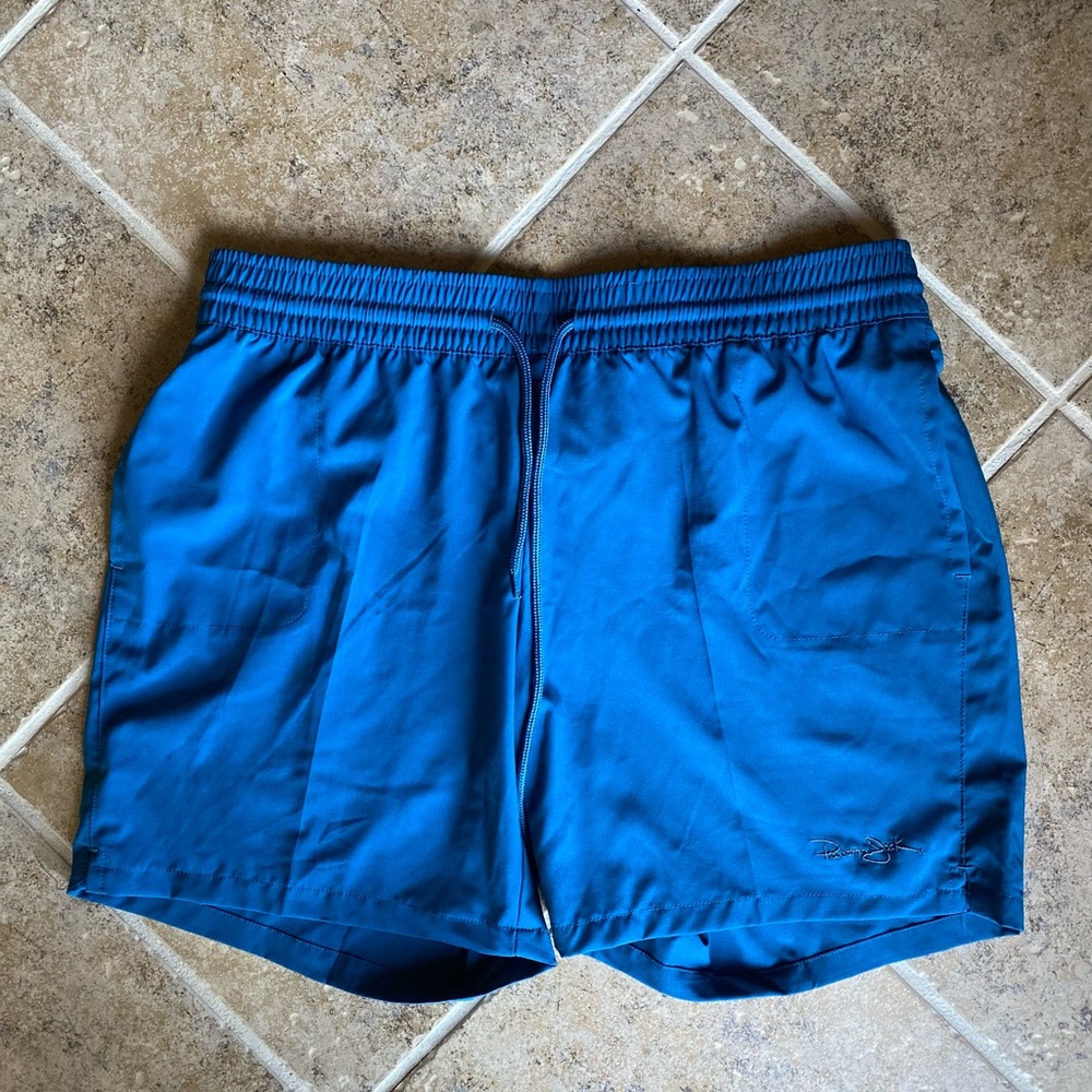 NWOT Panama Jack - Womanโs teal athletic shorts w/elastic waist/draw strings, L